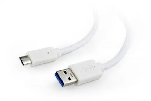 Кабель USB AM - Type-C, 0.5 м, білий, Cablexpert, 3A (CCP-USB3-AMCM-W-0.5M) - фото 1