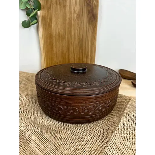 Супник 2.5 літра керамічний (глиняний) різьблений Декор - фото 3