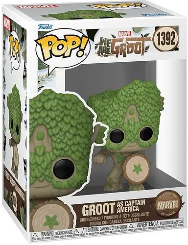 Фігурка Funko Pop Марвел Грут We are Groot Groot Captain America 10 см FP WG GA 1392 - фото 3