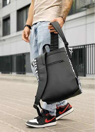 Мужской рюкзак Sambag Roll Top One черный принт "Zebra" 41 х 30 х 16 см (24208146m) - фото 4