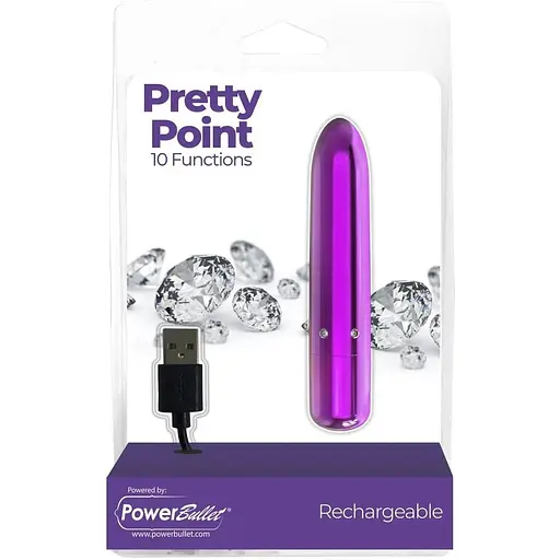 Виброкуля PowerBullet Pretty Point Rechargeable Bullet Purple фиолетовый - фото 5