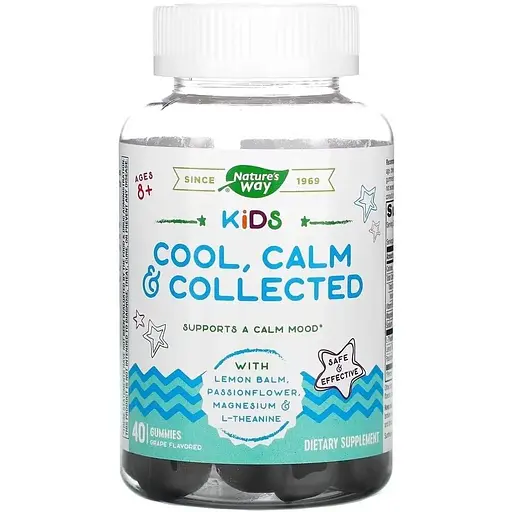 Меліса, пасифлора, магній та L-теанін Nature's Way Kids Cool, Calm & Collected, 40 желейок для дітей