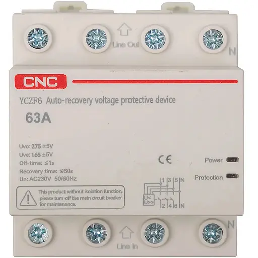 Автоматический предохранитель CNC YCZF6 3P+N 63A