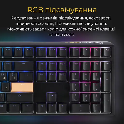 Клавіатура Ducky One 3 Cherry MX Red RGB Black DKON2108ST-RUAPXCLAWSC1 UA (126067) - фото 10