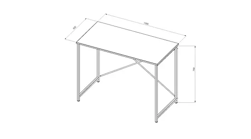 Стол письменный Line Лайт Ferrum-decor 750x1000x500 Черный металл ДСП Белый 16 мм (FRD-104836) - фото 6