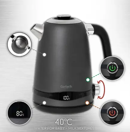 Электрочайник с регулятором температуры Gerlach GL 1281 Черный - фото 6