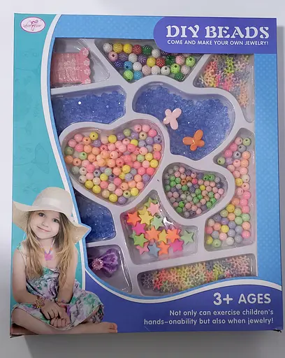 Набір бісеру та намистин ZQ2028-F в коробці 24,5*29,5*3,6см (6968129401754) Блакитний - фото 1