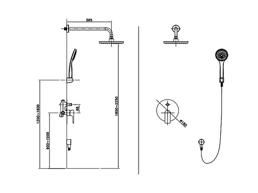 Душова система Asignatura 45547900, Хром - фото 2
