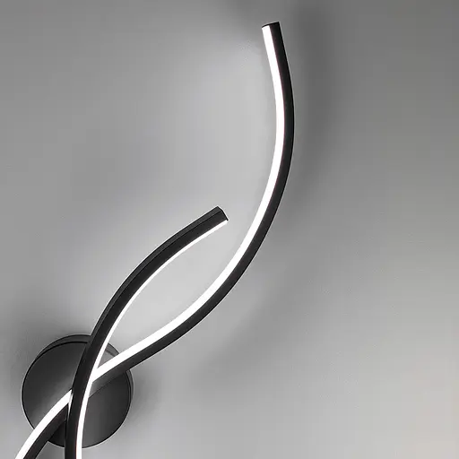 Настінний чорний бра Double Wave у 2-х розмірах Line F довжина 80 см Арт. WM35 BK - фото 6