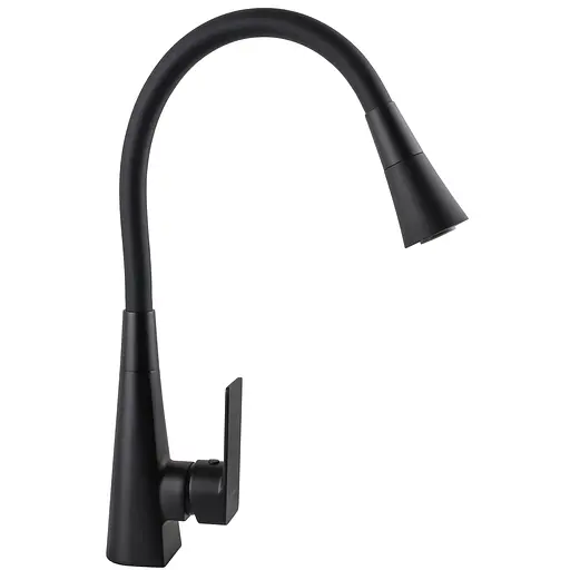 Смеситель для кухни Globus Lux NIAGARA GLN-0203SM-BB одноручный черный матовый с поворотным изливом 360° для установки на одно отверстие - фото 2