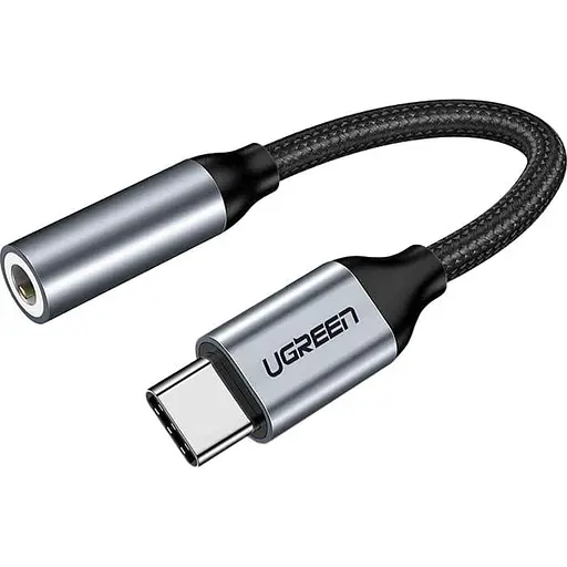 Адаптер Ugreen Type-C M to 3.5mm F Audio Adapter 10 см AV142 (Gray) (30632) - фото 1