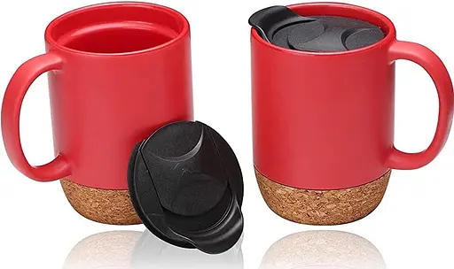 Керамічний кавовий кухоль OldBro 400 мл з ізольованим корковим дном і кришкою - фото 6