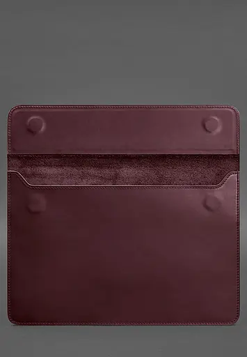 Кожаный чехол-конверт BlankNote на магнитах для ноутбука Универсальный Бордовый Crazy Horse - фото 2