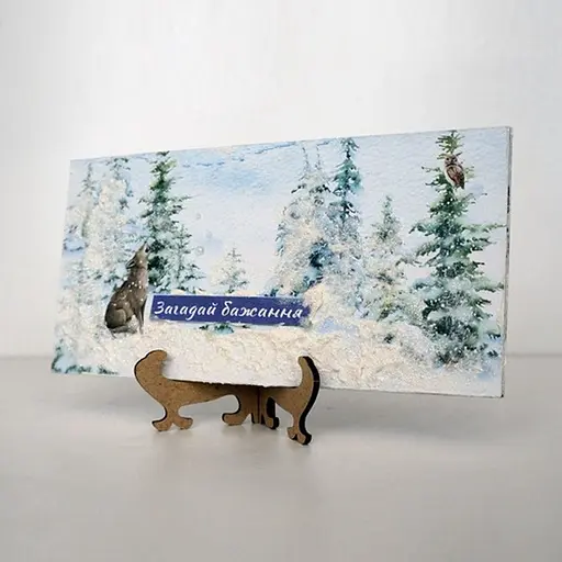 Набор для создания 2 шт поздравительных открыток на подставках "Зимние сказки" Fabrika Decoru FDGCK-048, 20 см х 10 см - фото 7