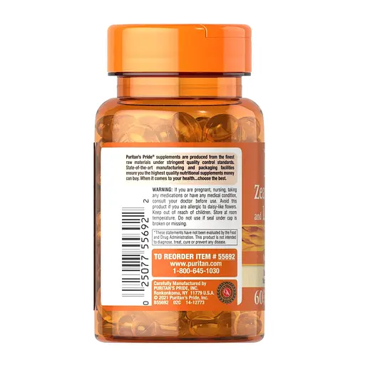 Натуральна добавка Puritan's Pride Zeaxanthin 4 mg with Lutein 10 mg, 60 капсул - фото 3
