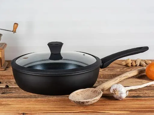 Сковорода глубокая Edenberg EB-3491 с крышкой с алмазным напылением и индукционным дном 2.4 л 24 см - фото 5