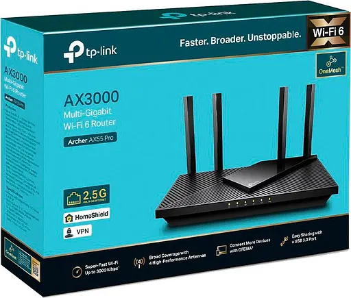 Бездротовий маршрутизатор роутер TP-Link Archer AX55 Pro (86836) - фото 7