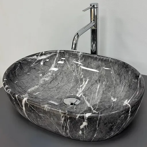 Умивальник VBI Modena S black onyx накладний VBI-012008, Чорний матовий - фото 1