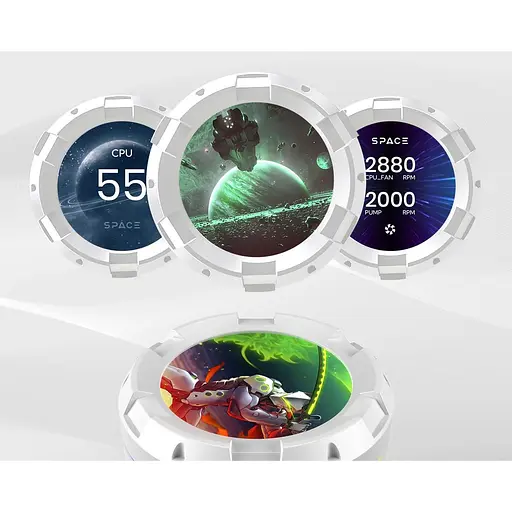 СВО ID-Cooling Space LCD SL240 White (SL240 WHITE) - фото 7