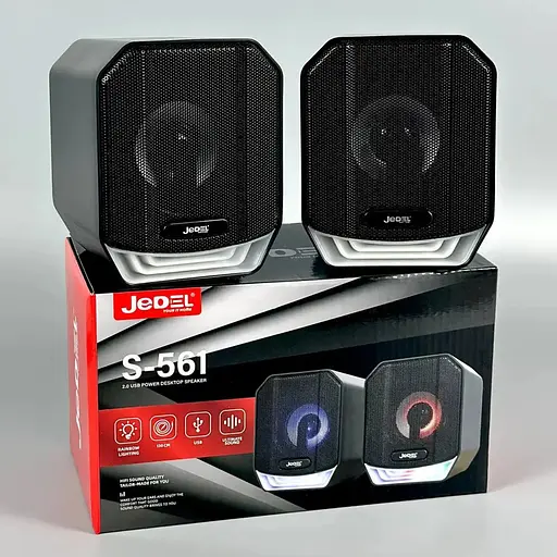 Настільні колонки Jedel S-561 з LED підсвічуванням 2x3W чорний - фото 4