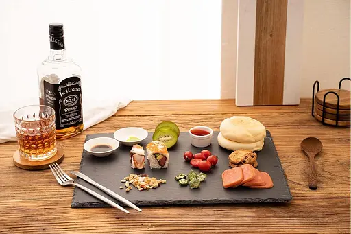 Большая шиферная кухонная доска размером 16 x 12 дюймов для мяса, сыра, закусок, шиферный поднос с 2 мелом. - фото 3