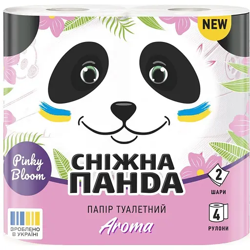 Двошаровий туалетний папір Сніжна Панда Арома, 4 рулони - фото 1