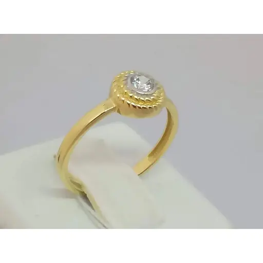 Золоте кільце Харківська ювелірна фабрика з фіанітом. 700376-Рр ЄВРО 17,5 - фото 3