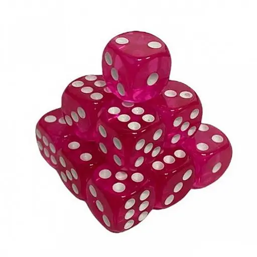 Настольная игра Games 7 Days Кубик D6 прозрачный с точками (розовый) , 1 шт. (g7dtransd6dotspink) - фото 1