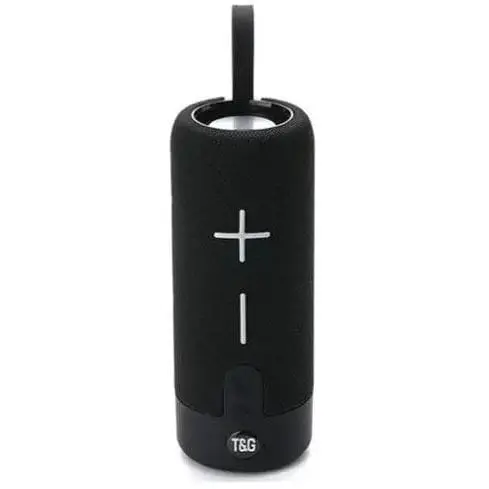 Портативна бездротова Bluetooth-колонка TG-619C з потужним звучанням LED-підсвіткою та ремінцем для перенесення Чорний - фото 1