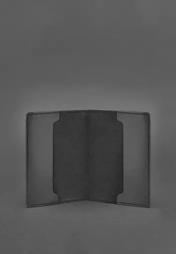 Кожаная обложка для удостоверения офицера 9.0 черная Crazy Horse - фото 3