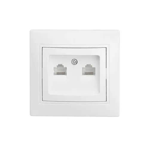 Розетка BW-2008 2-х компьютерная белая
