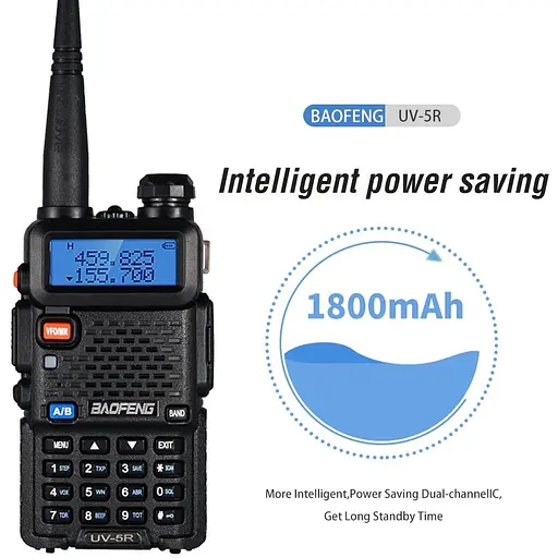Портативна тактична рація Baofeng UV-5R 5W дводіапазонна з гарнітурою VHF136-174/UHF400-520 МГц (18835) - фото 9