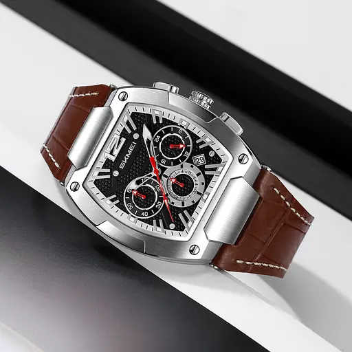 Годинник наручний чоловічий 9357SIBN Silver-Brown Skmei acs0030880 - фото 3