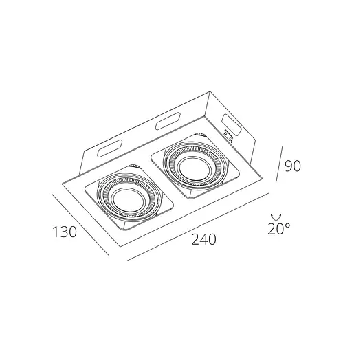 Точковий світильник Skarlat RGL7115-2 2×12W WH+BK 3000K - фото 2