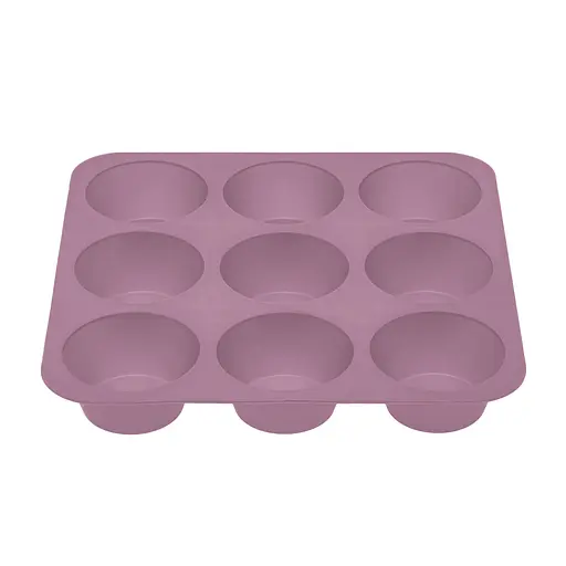Форма силиконовая на планшете для выпечки кексов и маффинов на 9 ячеек 24.5х24.5х3.5 см, Profsil Розовый 87153 - фото 8