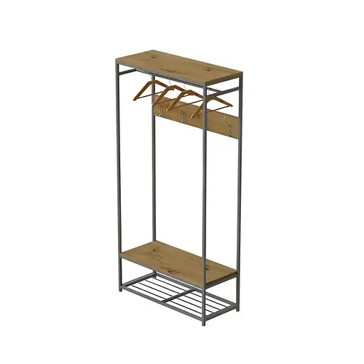 Вішалка модульна підлогова Ferrum-decor Треліс 15 180x90x38 сірий ДСП Дуб Артізан 16мм (FRD-104375)