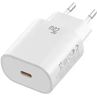 Мережевий зарядний пристрій XO CE25 PD25W USB-C Fast Charger with Lightning cable Білий - фото 1