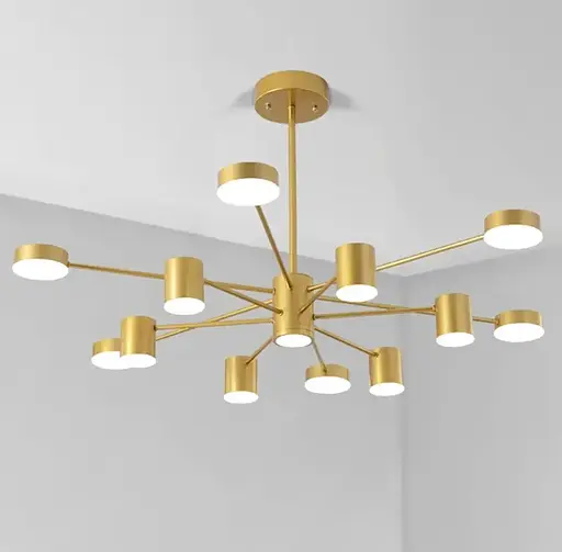 Светодиодная люстра Меркурий 8911 (Золотая) на 6+6 плафонов - фото 4