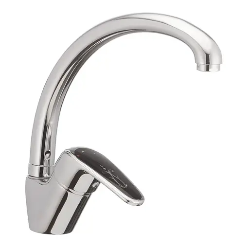 Змішувач для кухні Haiba Magic 011 із чорною ручкою HB0676 Хром - фото 1