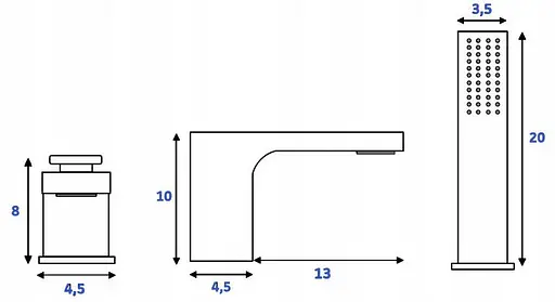 Змішувач для ванни Rea Sonic black чорний на борт ванни REA-B0185 Чорний - фото 3