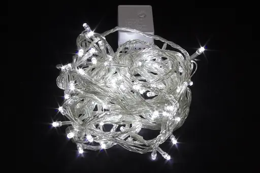 Гірлянда світлодіодна нитка на ялинку Холодне світло 7 метрів 100 лампочок Laplandia інтер’єрна від мережі прозорий провід (w.01.5Т.100-)