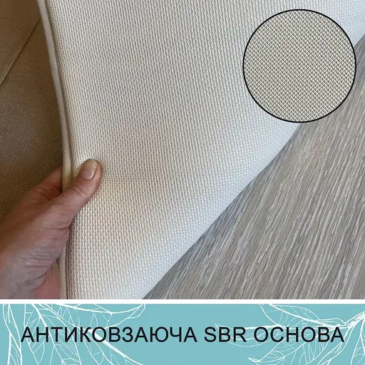 Набор 3 коврика для ванной Aquarius с эффектом памяти 50х80 см, 40х60 см, U-образный 50х50 см. Бежевый в полоску - фото 5