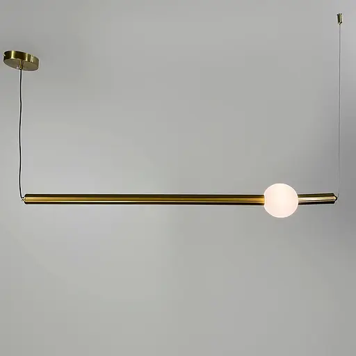 Светильник в горизонтальной форме 90 см с белым led шариком | Line F | Арт. YG518B/900 HL AB - фото 6