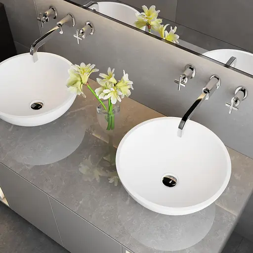 Раковина глянцевая накладная Amidicon Atol 410 из литого камня ATOL_41_HL, Белый - фото 6