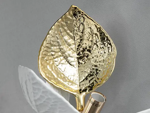 Дизайнерське бра Romin з фарфоровими елементами 2 лампи золото - фото 4