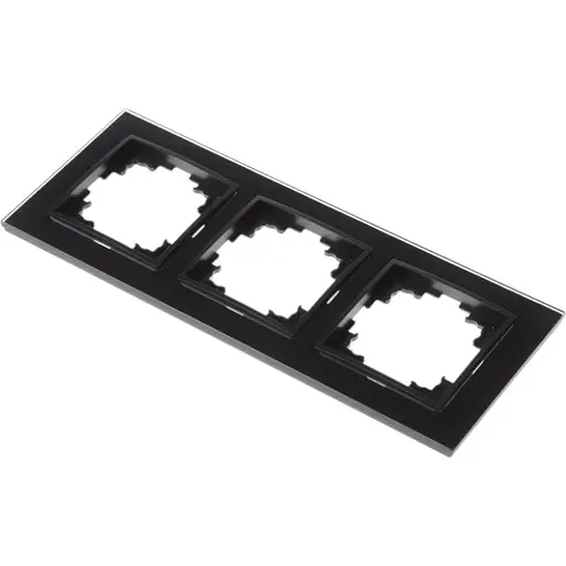 Рамка Brille тройная черная (стекло) NB-3F bk - фото 2