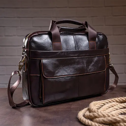 Чоловіча шкіряна сумка Vintage 39х28,5х6,5 см sum0014987 - фото 4