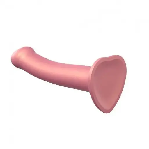 Насадка для страпону Strap-On-Me Mono Density Dildo Rose M одношаровий силікон гнучкий діаметр 3.3 см - фото 2