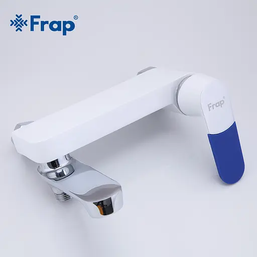 F3234 Змішувач для ванни литий поворотний короткий гусак білий/хром Ø35 Frap 1/10 Білий - фото 5