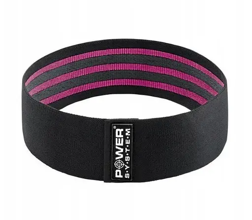 Тканинна гумка для фітнесу та спорту Power System PS-4091 Booty Band LVL 1 Black/Pink (d_64 см. 18-23 кг) (4091PI-0) - фото 2